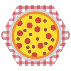 Pizza Table Pepperoni Sausage Wooden Puzzle Hexagon by Ravend