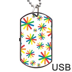 Celebrate Pattern Colorful Design Dog Tag Usb Flash (two Sides) by Ravend
