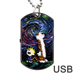 Cartoon Art Starry Night Van Gogh Dog Tag Usb Flash (one Side) by Modalart