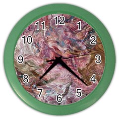 Blended Rivers Color Wall Clock by kaleidomarblingart