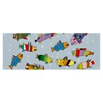 Fish Ocean Sea Water Diving Blue Banner and Sign 8  x 3  Front