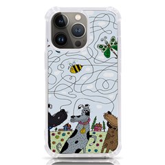 Dog Puzzle Maze Bee Butterfly Iphone 13 Pro Tpu Uv Print Case by Modalart