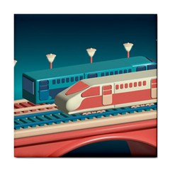Bridge Transportation Train Toys Tile Coaster by Modalart