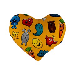 Graffiti Characters Seamless Ornament Standard 16  Premium Heart Shape Cushions by Bedest
