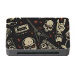 Grunge Seamless Pattern With Skulls Memory Card Reader with CF Front