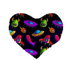 Space Pattern Standard 16  Premium Heart Shape Cushions by Bedest