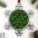 Snakes Seamless Pattern Metal Large Snowflake Ornament Front