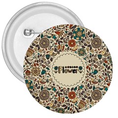 Seamless Pattern With Flower Birds 3  Buttons by Bedest