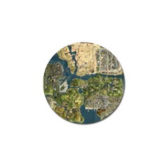 Map Illustration Gta Golf Ball Marker (4 Pack) by Pakjumat