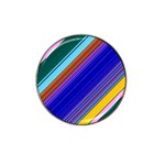 Color Lines Slanting Green Blue Hat Clip Ball Marker (10 pack) Front