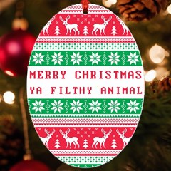 Merry Christmas Ya Filthy Animal Uv Print Acrylic Ornament Oval by Pakjumat