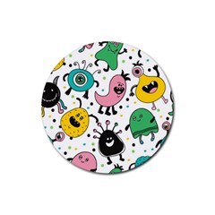 Funny Monster Pattern Rubber Round Coaster (4 Pack) by Pakjumat