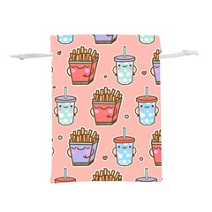 Cute Kawaii Food Seamless Pattern Lightweight Drawstring Pouch (l) by Pakjumat