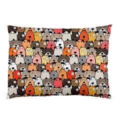 Cute Dog Seamless Pattern Background Pillow Case (two Sides) by Pakjumat