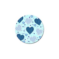 Hearts Pattern Paper Wallpaper Blue Background Golf Ball Marker by Pakjumat