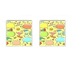 Cute Sketch Child Graphic Funny Cufflinks (square) by Hannah976