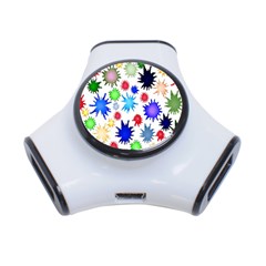 Inks Drops Black Colorful Paint 3-port Usb Hub by Hannah976