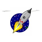 Rocket Ship Launch Vehicle Moon Lightweight Drawstring Pouch (L) Front
