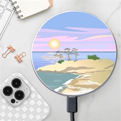 Vacation Island Sunset Sunrise Wireless Fast Charger(white) by Sarkoni