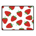 Seamless Pattern Fresh Strawberry Two Sides Fleece Blanket (Small) 45 x34  Blanket Front