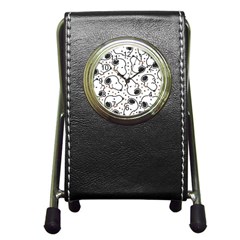 Dog Pattern Pen Holder Desk Clock by Sarkoni