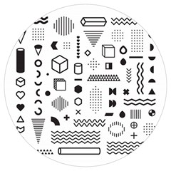 Pattern Hipster Abstract Form Geometric Line Variety Shapes Polkadots Fashion Style Seamless Round Trivet by Grandong