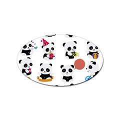 Playing Pandas Cartoons Sticker (oval) by Apen