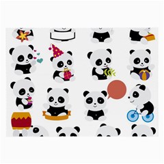 Playing Pandas Cartoons Large Glasses Cloth (2 Sides) by Apen