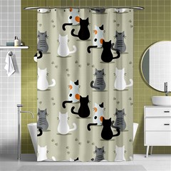 Cute Cat Seamless Pattern Shower Curtain 48  X 72  (small)  by Apen