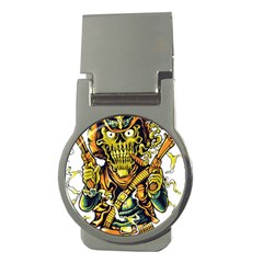 Cowboy Skeleton With Gun Illustration Money Clips (round)  by Sarkoni