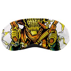 Cowboy Skeleton With Gun Illustration Sleep Mask by Sarkoni