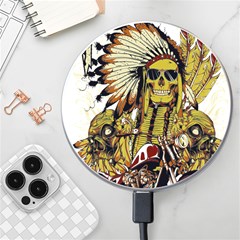 Motorcycle And Skull Cruiser Native American Wireless Fast Charger(white) by Sarkoni