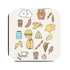 Dinner Meal Food Snack Fast Food Square Metal Box (black) by Apen