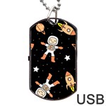 Astronaut Space Rockets Spaceman Dog Tag USB Flash (One Side) Front