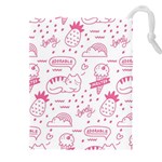 Cute Girly Seamless Pattern Drawstring Pouch (5XL) Front
