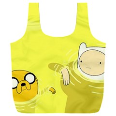 Adventure Time Jake The Dog Finn The Human Artwork Yellow Full Print Recycle Bag (xxxl) by Sarkoni