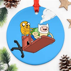 Cartoon Adventure Time Jake And Finn Ornament (round) by Sarkoni