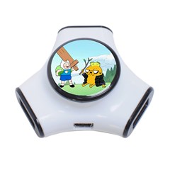 Adventure Time Finn And Jake Cartoon Network Parody 3-port Usb Hub by Sarkoni