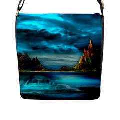 Artistic Fantasy Psychedelic Flap Closure Messenger Bag (l) by Sarkoni