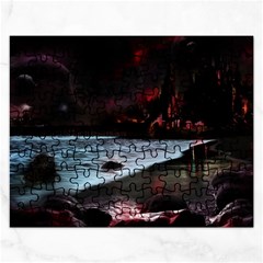 Artistic Creepy Dark Evil Fantasy Halloween Horror Psychedelic Scary Spooky Rectangular Jigsaw Puzzl by Sarkoni