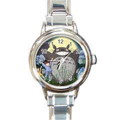 Illustration Anime Cartoon My Neighbor Totoro Round Italian Charm Watch by Sarkoni
