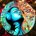 Color Detail Dream Fantasy Neon Psychedelic Teaser UV Print Acrylic Ornament Round Front