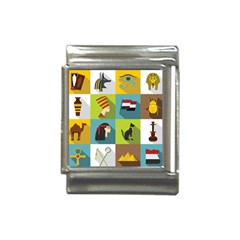 Egypt Travel Items Icons Set Flat Style Italian Charm (13mm) by Bedest