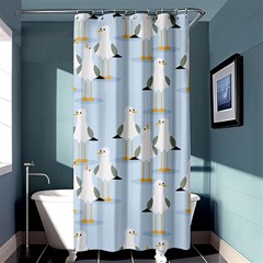 Cute Seagulls Seamless Pattern Light Blue Background Shower Curtain 36  X 72  (stall)  by Bedest