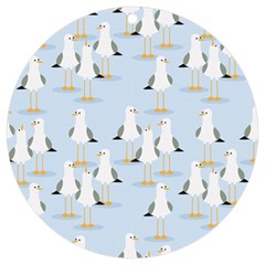 Cute Seagulls Seamless Pattern Light Blue Background Uv Print Acrylic Ornament Round by Bedest
