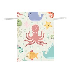Underwater Seamless Pattern Light Background Funny Lightweight Drawstring Pouch (m) by Bedest