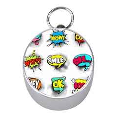 Set Colorful Comic Speech Bubbles Mini Silver Compasses by Hannah976