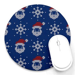 Santa Clauses Wallpaper Round Mousepad by artworkshop