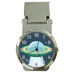 Illustration Ufo Alien  Unidentified Flying Object Money Clip Watches by Sarkoni