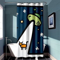 Ufo Alien Unidentified Flying Object Shower Curtain 36  X 72  (stall)  by Sarkoni